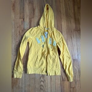 Aeropostale Yellow Zip Hoodie with AERO Label